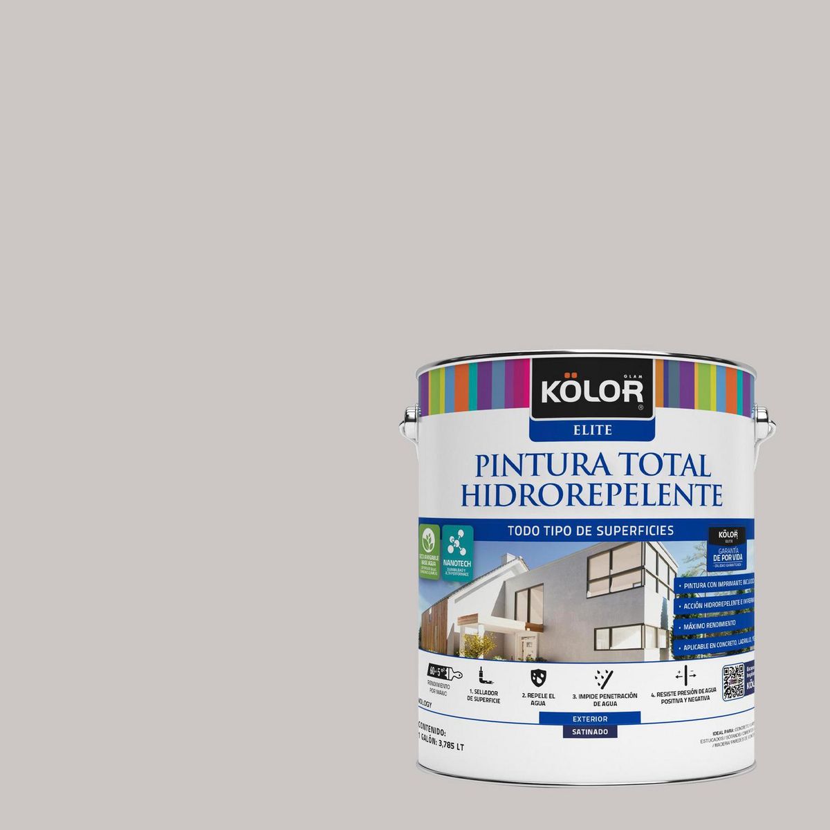 KOLOR - Pintura Hidrorepelente 1 galón(es) Satinado Gris Limasol