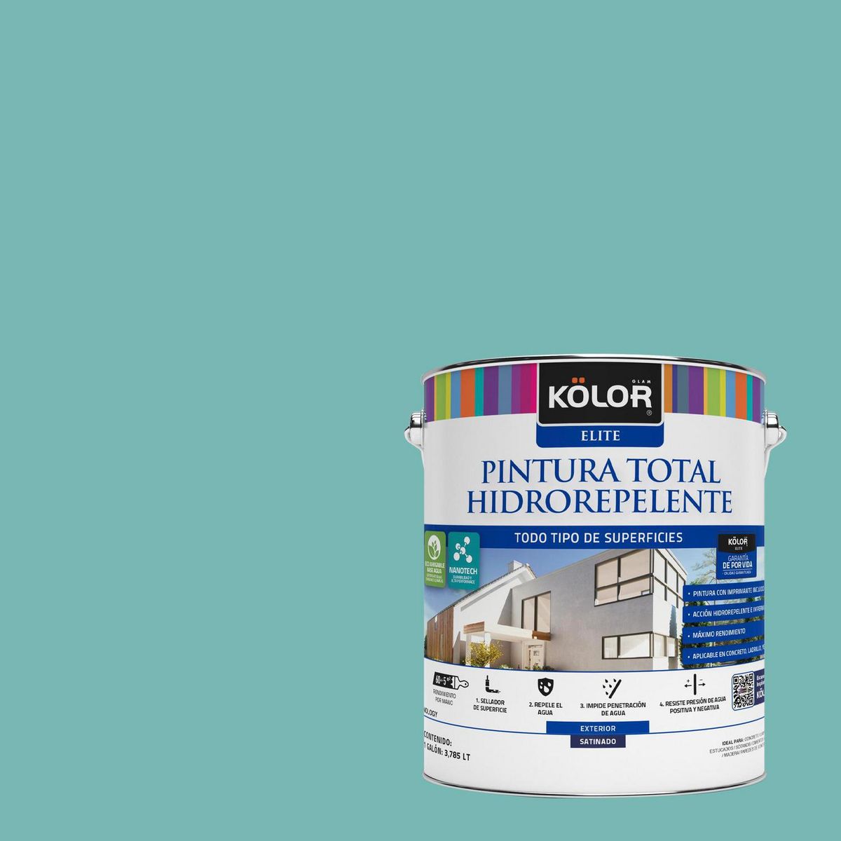 KOLOR - Pintura Hidrorepelente 1 galón(es) Satinado Verde Florencia