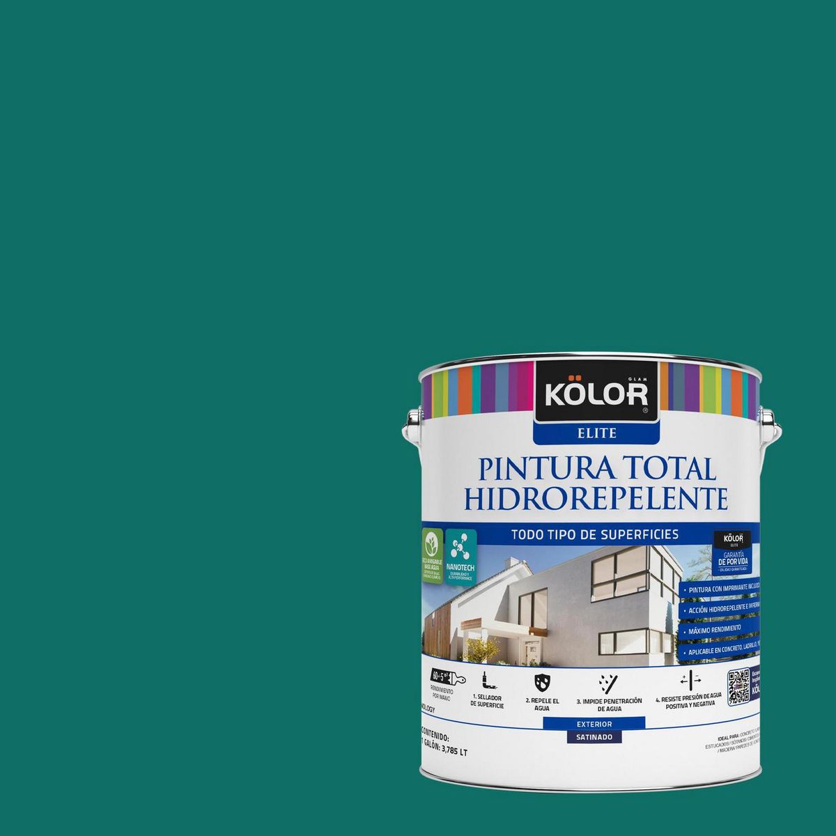 KOLOR - Pintura Hidrorepelente 1 galón(es) Satinado Verde Kake