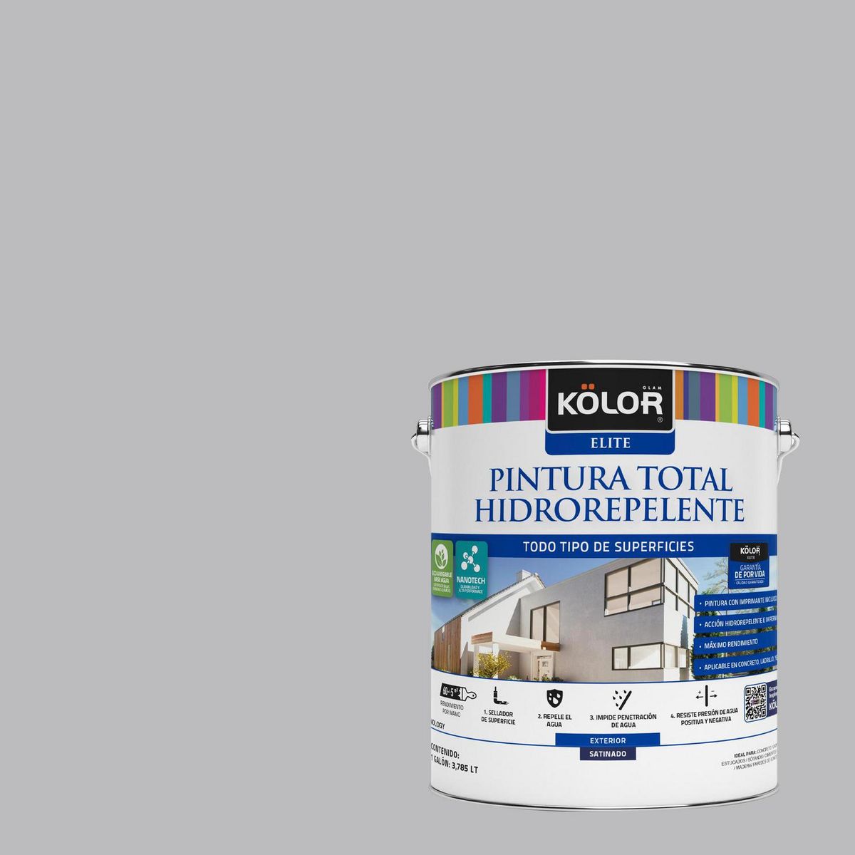 KOLOR - Pintura Hidrorepelente 1 galón(es) Satinado Gris Qatar