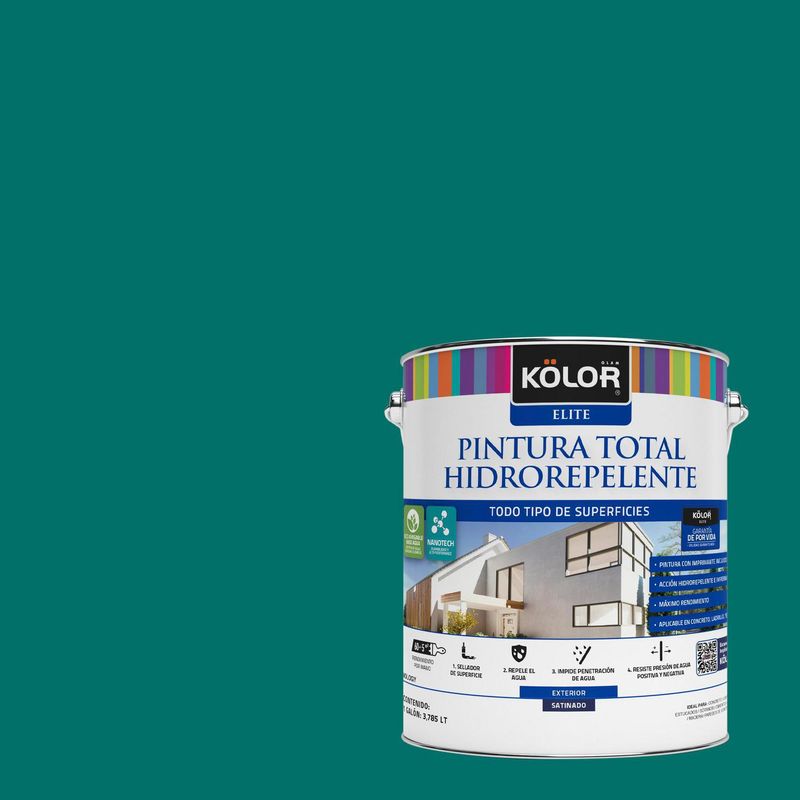 KOLOR - Pintura Hidrorepelente Satinado 1 galón(es) Verde Pune