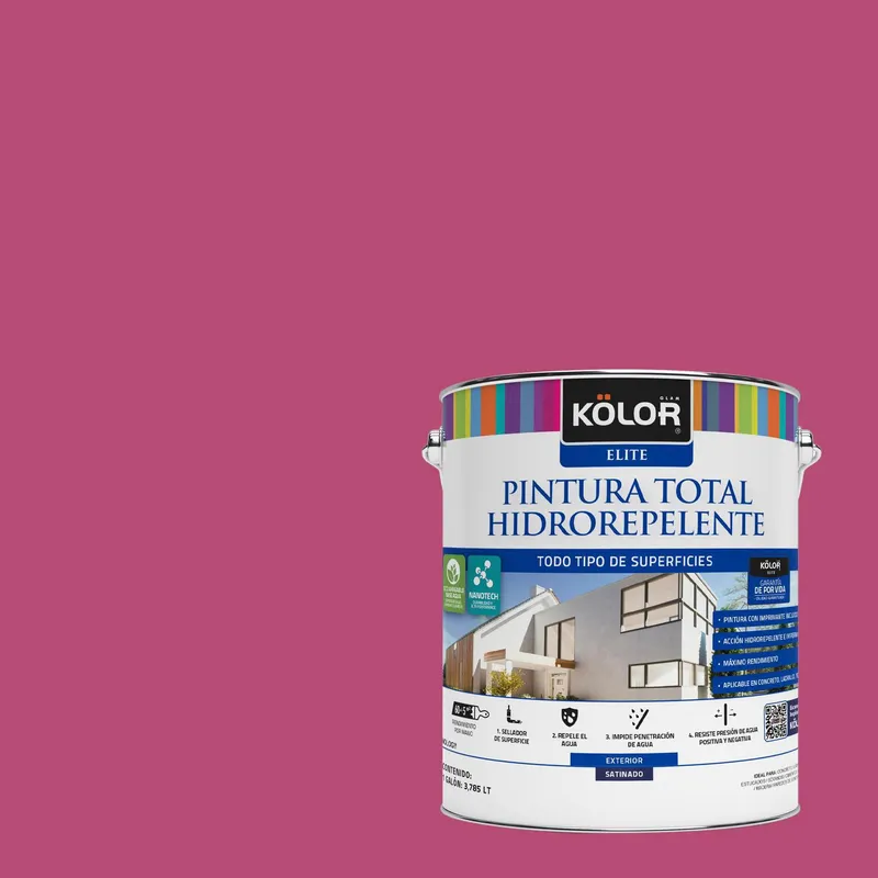 KOLOR - Pintura Hidrorepelente Satinado 1 galón(es) Fucsia Arad 