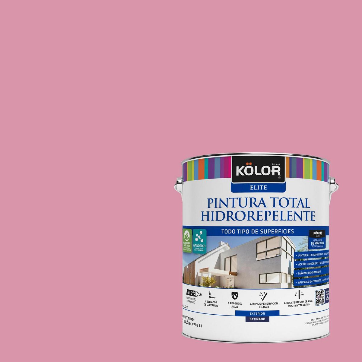 KOLOR - Pintura Hidrorepelente 1 galón(es) Satinado Rosado Tetuan