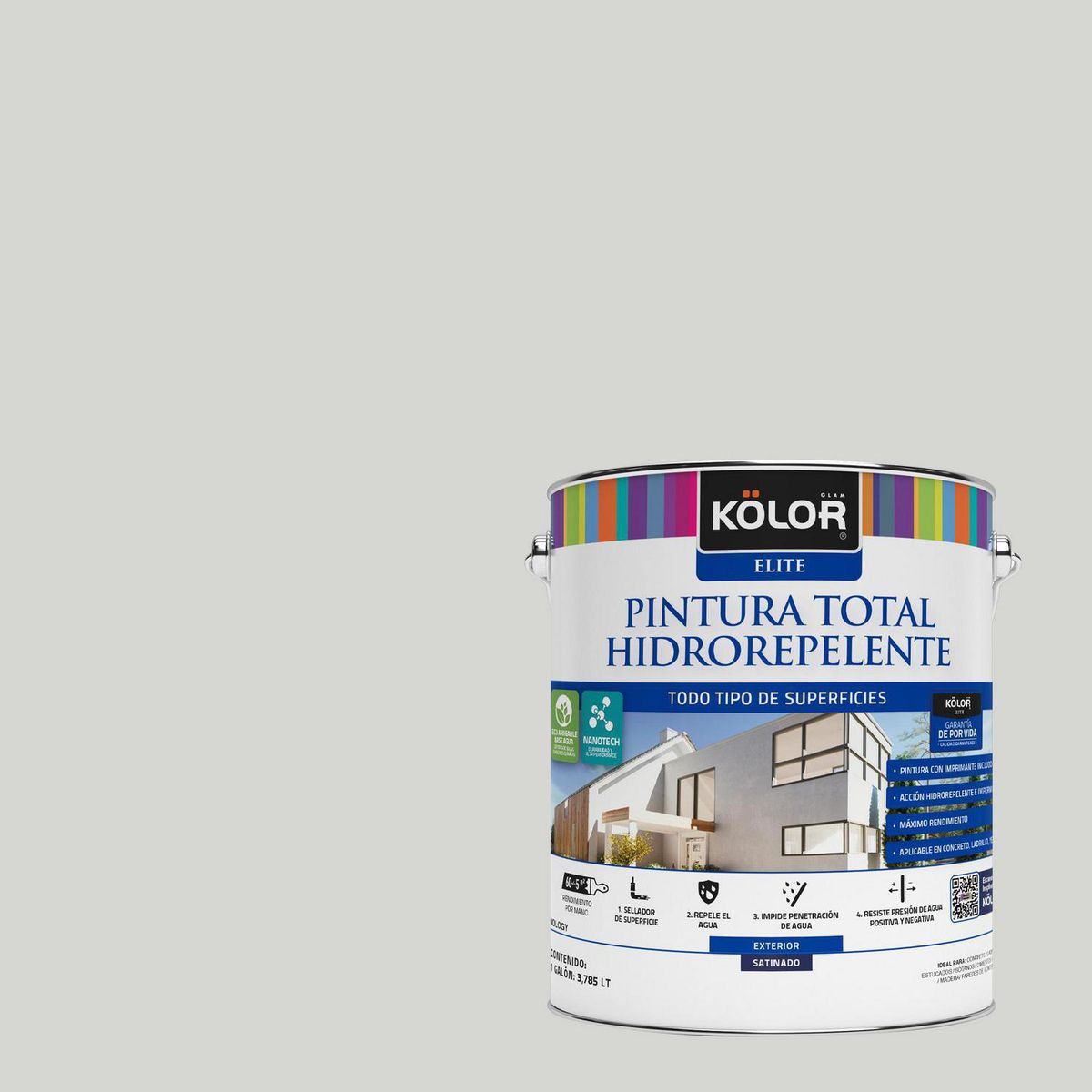 KOLOR - Pintura Hidrorepelente 1 galón(es) Satinado Gris Cotonú