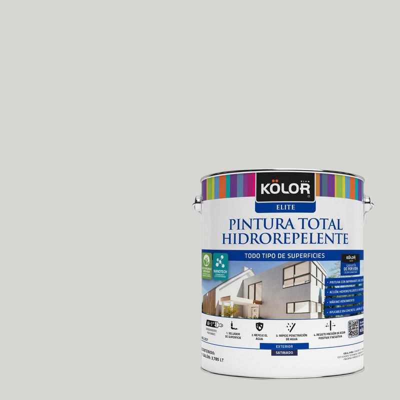 KOLOR - Pintura Hidrorepelente Satinado 1 galón(es) Gris Cotonú