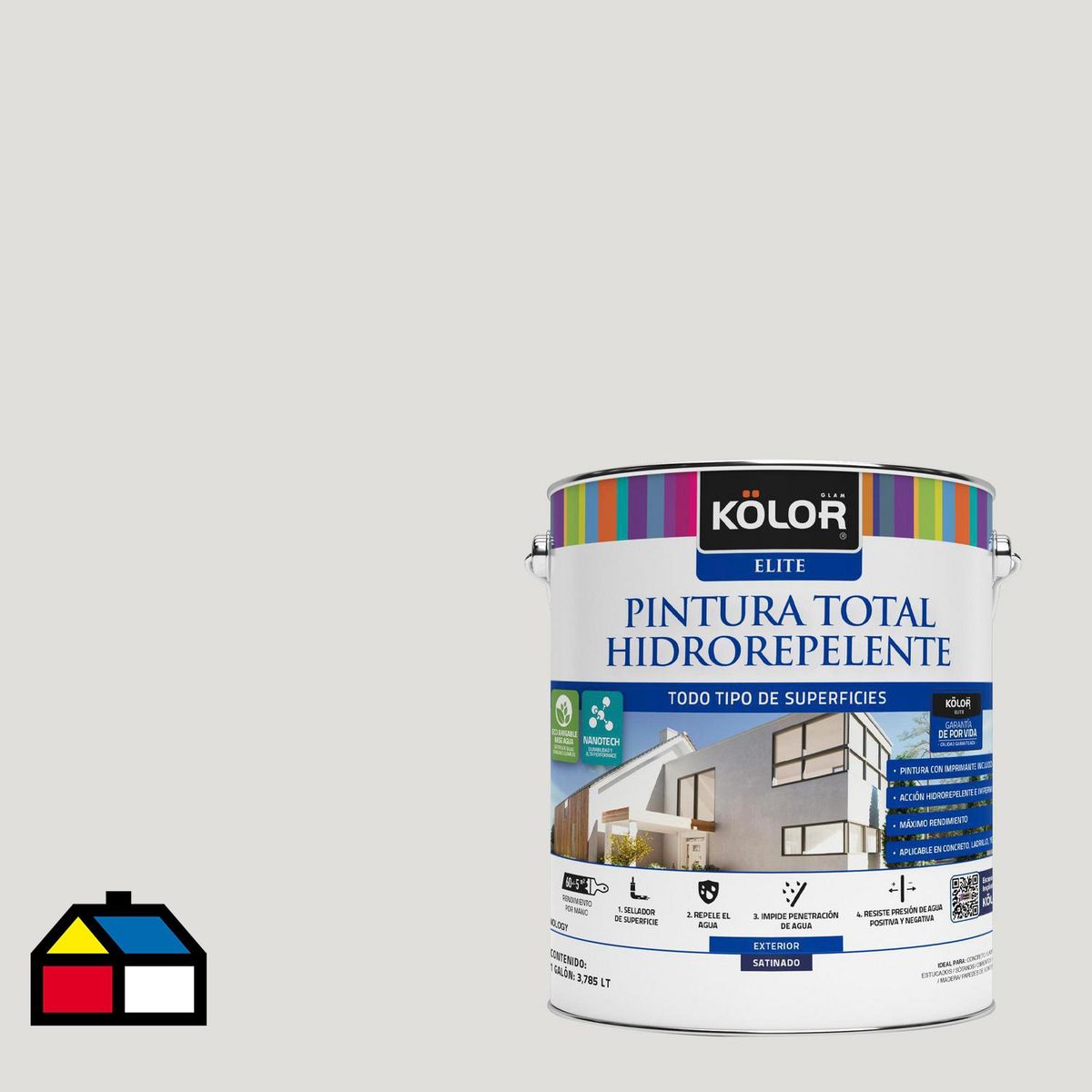 KOLOR - Pintura Hidrorepelente 1 galón(es) Satinado Gris Santa Lucia