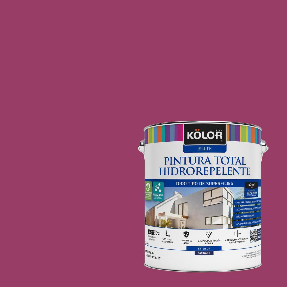 KOLOR - Pintura Hidrorepelente 1 galón(es) Satinado Fucsia Nagpur