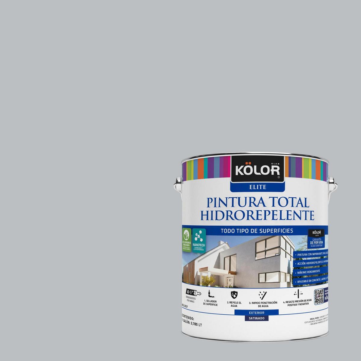 KOLOR - Pintura Hidrorepelente 1 galón(es) Satinado Gris Kosovo