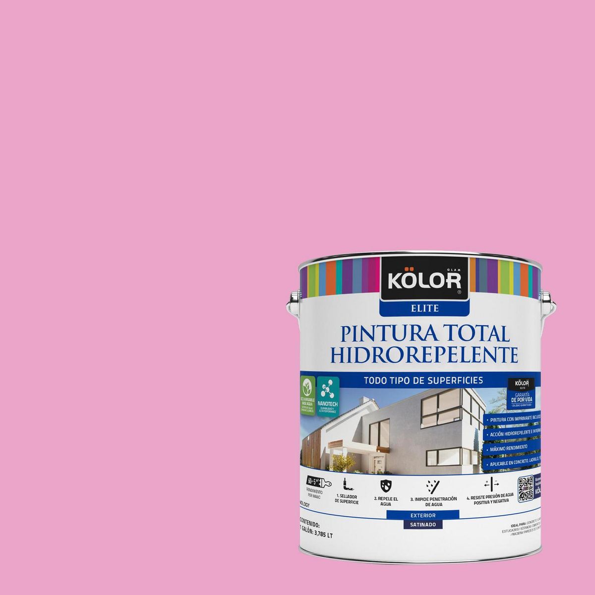 KOLOR - Pintura Hidrorepelente 1 galón(es) Satinado Rosado Costa De Marfil