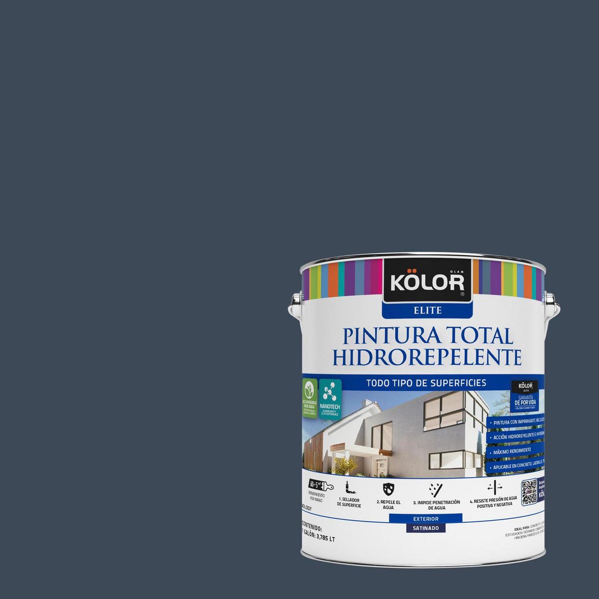 KOLOR - Pintura Hidrorepelente Satinado 1 galón(es) Beige Rossiya 