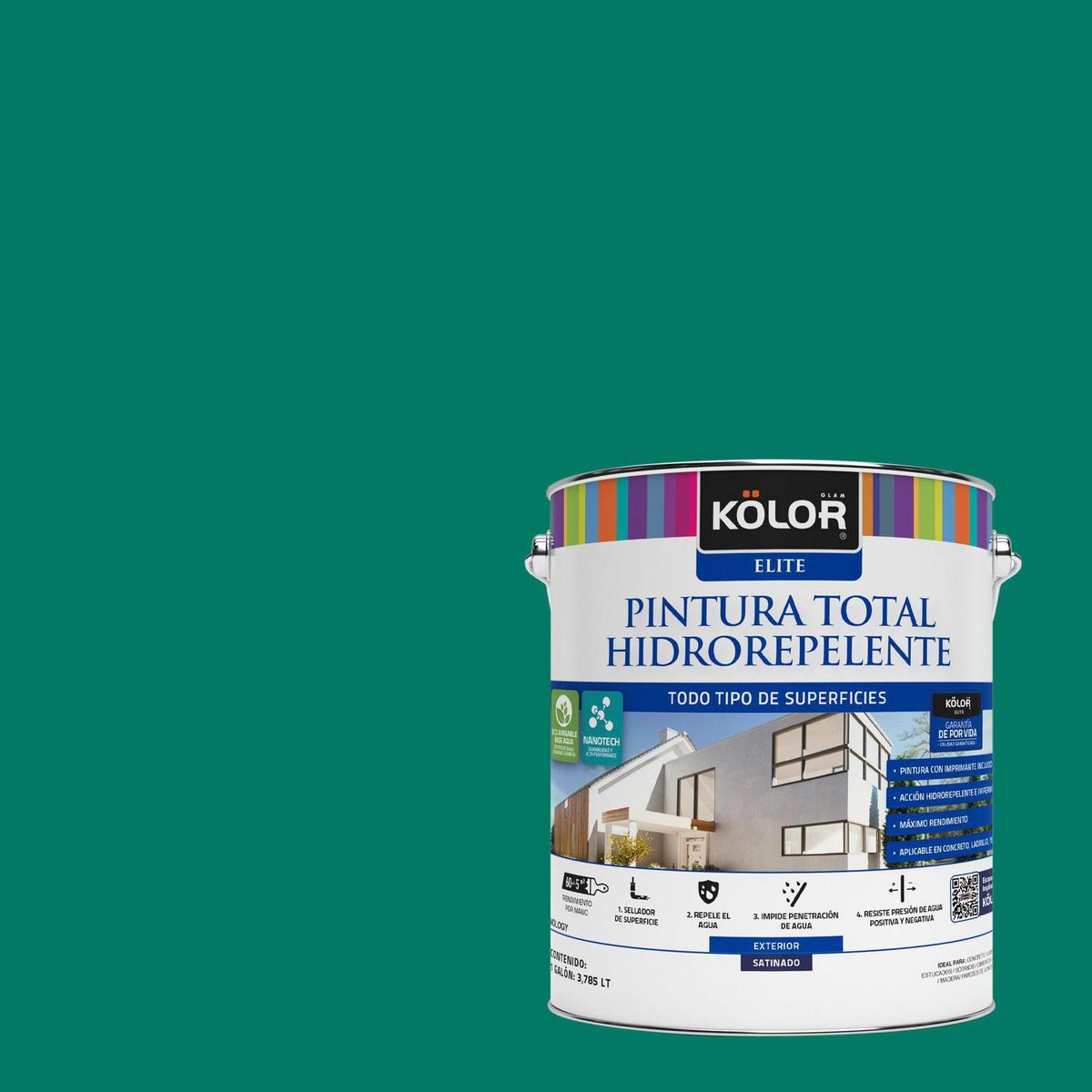 KOLOR - Pintura Hidrorepelente Satinado 1 galón(es) Verde Alim 