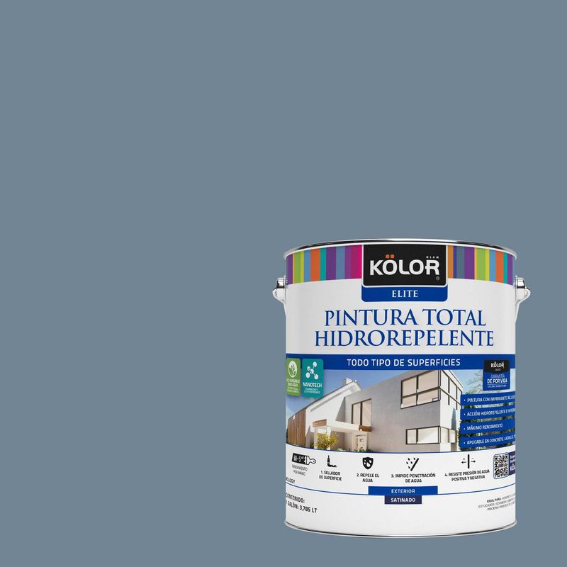 KOLOR - Pintura Hidrorepelente Satinado 1 galón(es) Gris Kandi