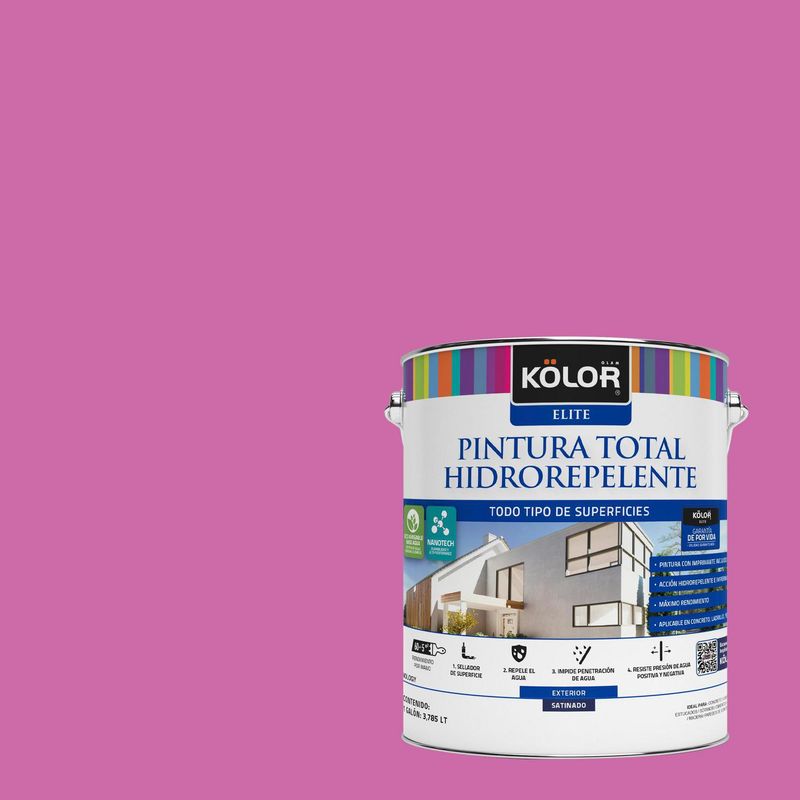 KOLOR - Pintura Hidrorepelente Satinado 1 galón(es) Fucsia Gibraltar