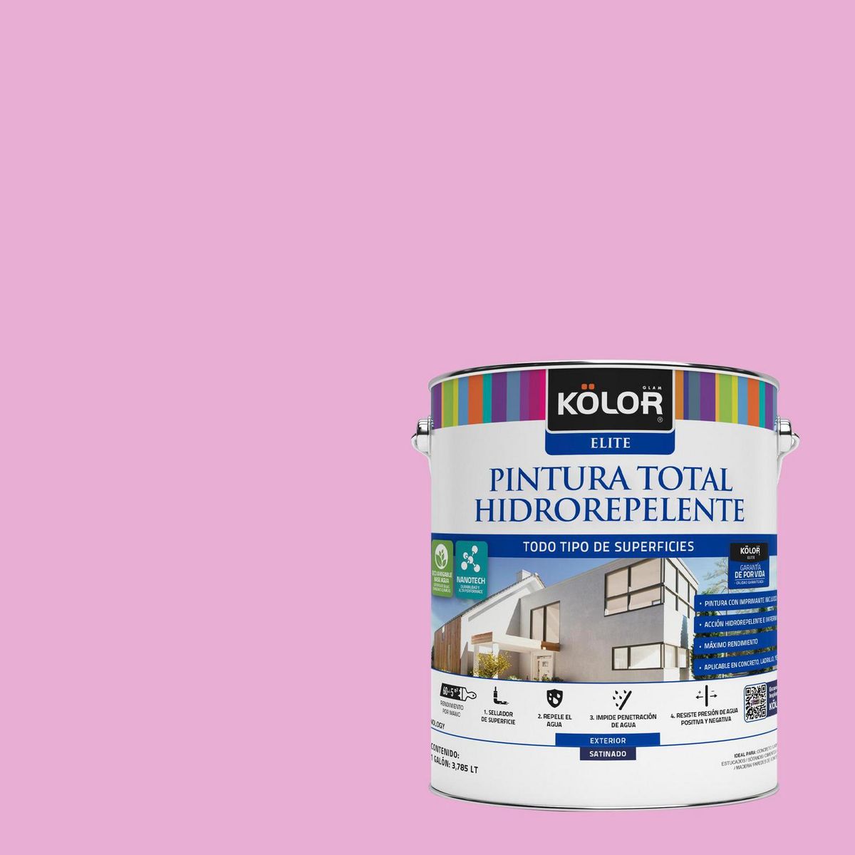 KOLOR - Pintura Hidrorepelente 1 galón(es) Satinado Rosado Bilaspur