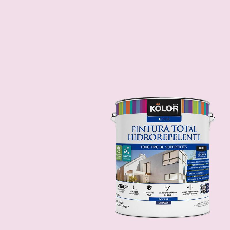 KOLOR - Pintura Hidrorepelente Satinado 1 galón(es) Rosado Cabo Verde