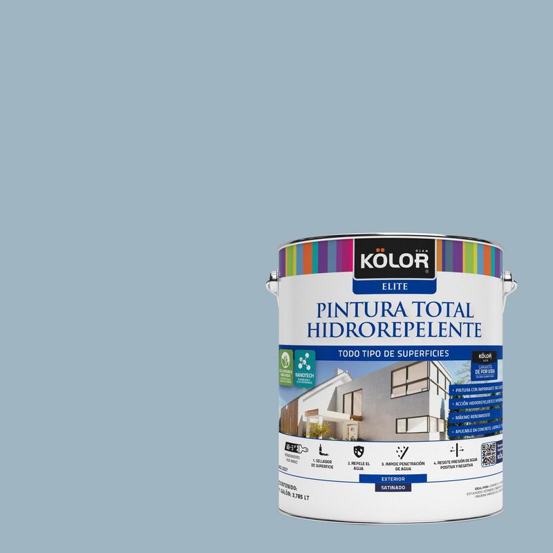 KOLOR - Pintura Hidrorepelente Satinado 1 galón(es) Gris Croasia