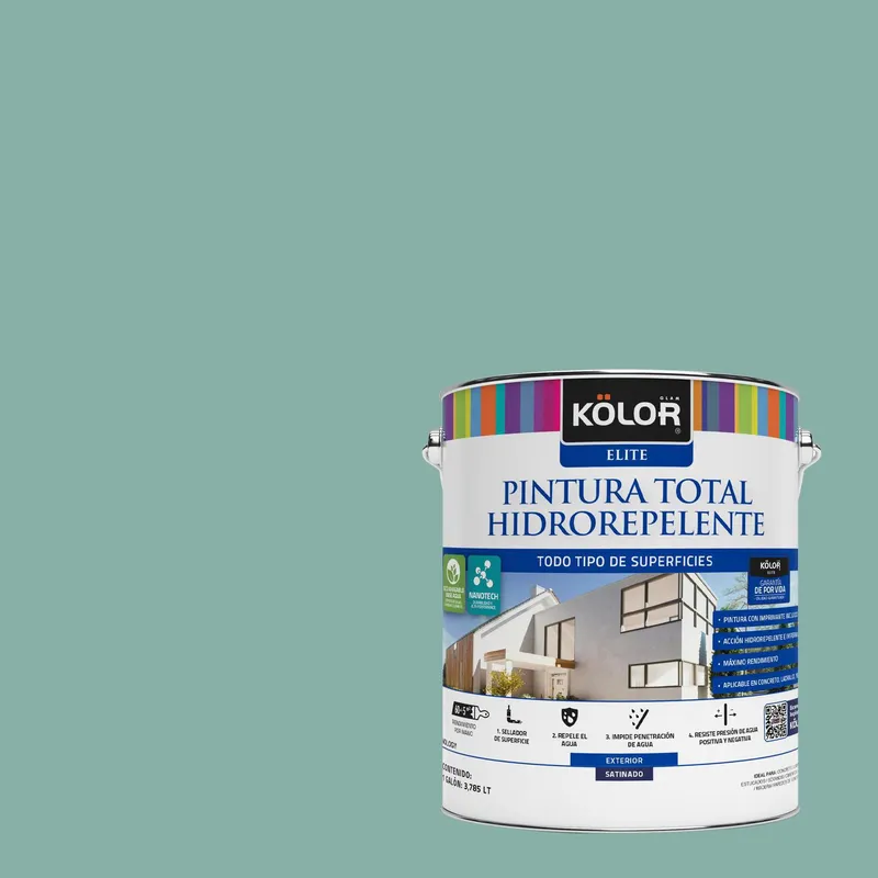 KOLOR - Pintura Hidrorepelente Satinado 1 galón(es) Verde Marabella 