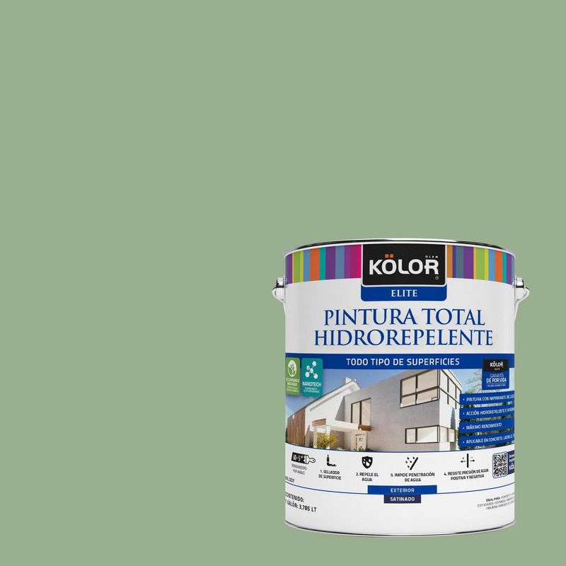 KOLOR - Pintura Hidrorepelente Satinado 1 galón(es) Verde Kaunas