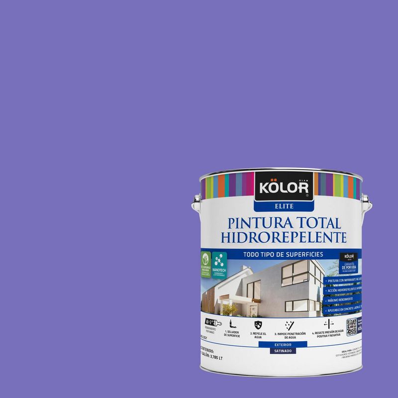 KOLOR - Pintura Hidrorepelente Satinado 1 galón(es) Púrpura Qena