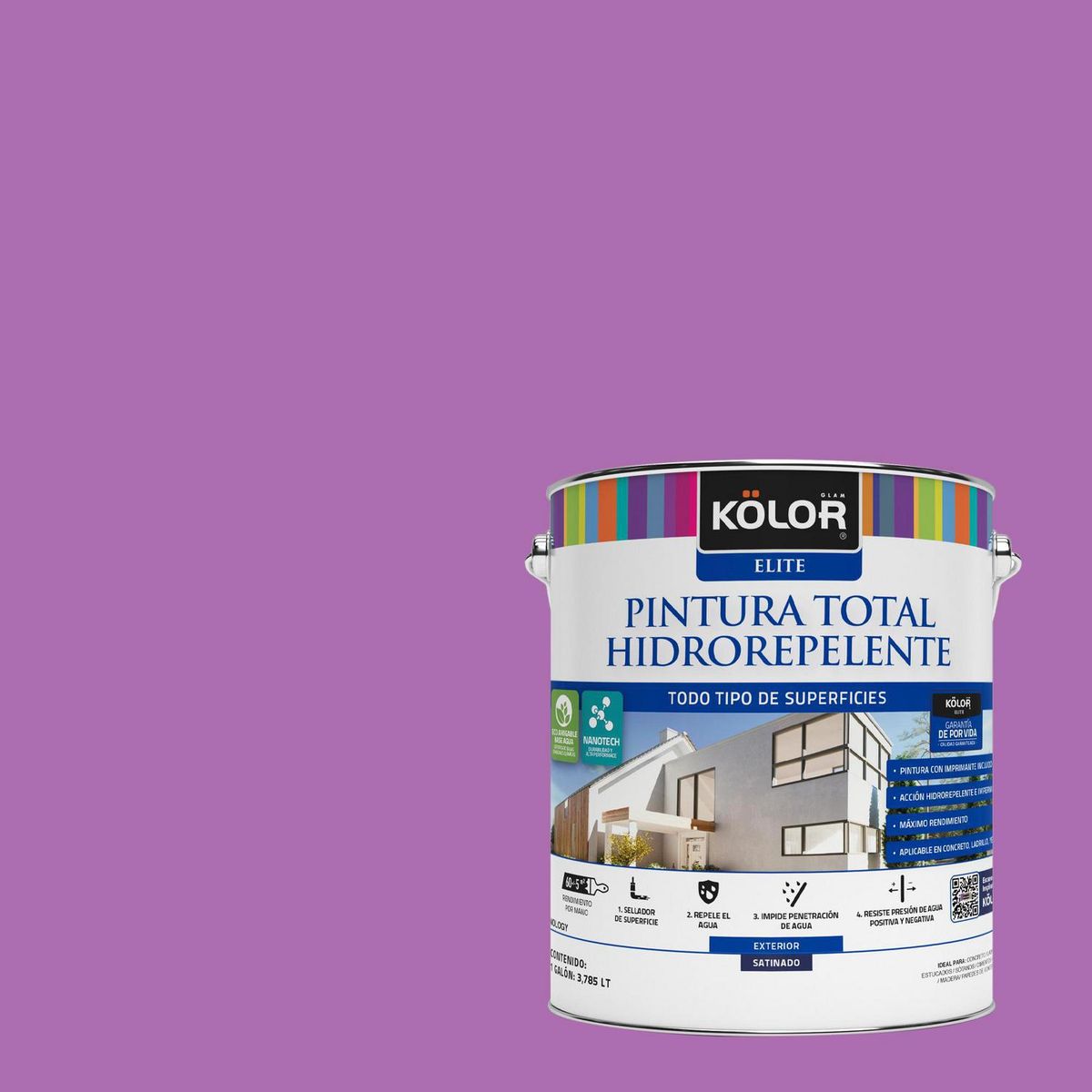 KOLOR - Pintura Hidrorepelente Satinado 1 galón(es) Beige Benin 