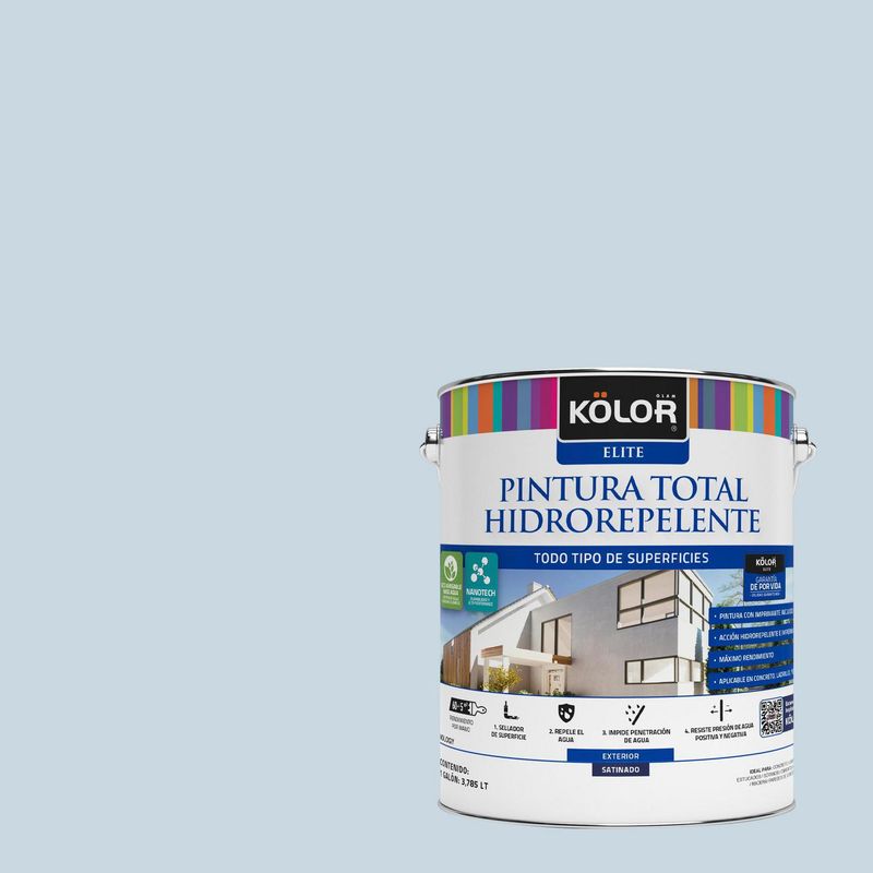 KOLOR - Pintura Hidrorepelente Satinado 1 galón(es) Celeste Ratlam 