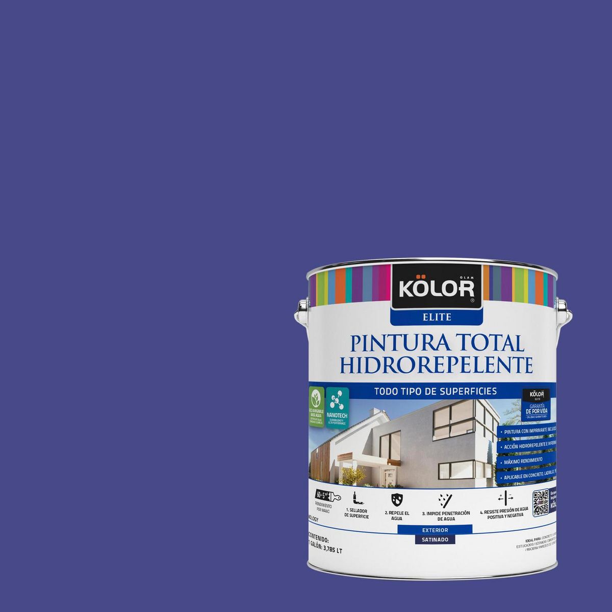 KOLOR - Pintura Hidrorepelente 1 galón(es) Satinado Azul Giza