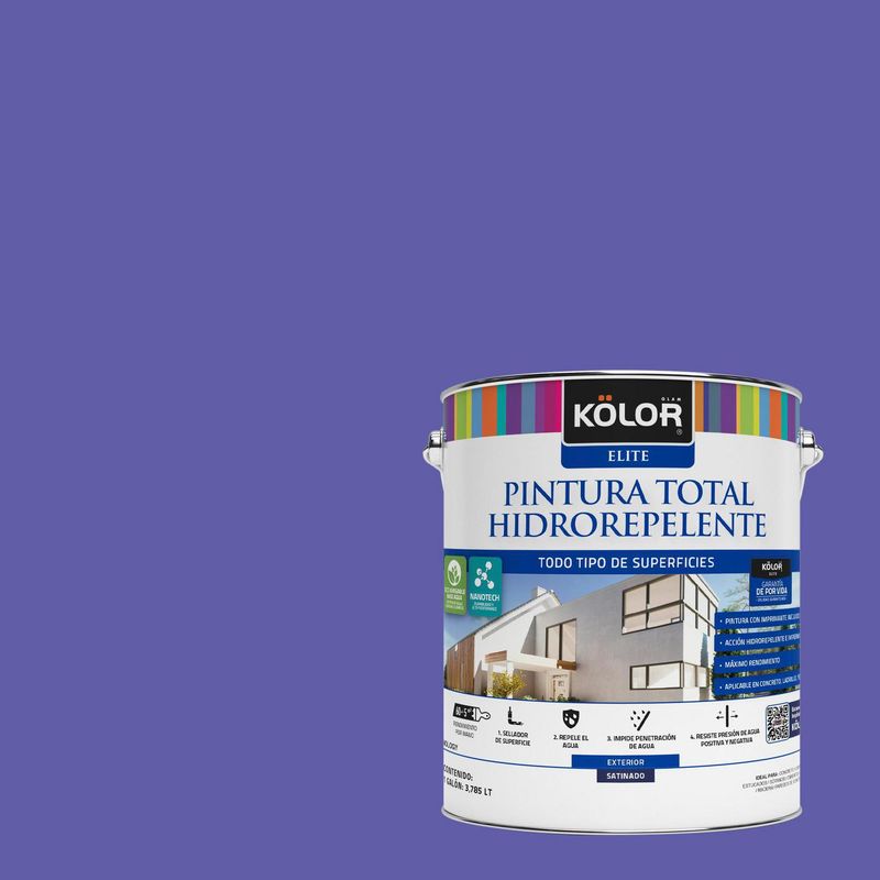 KOLOR - Pintura Hidrorepelente Satinado 1 galón(es) Púrpura Basel 