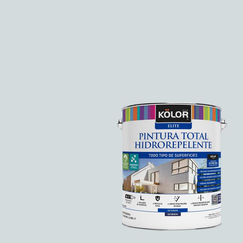 KOLOR - Pintura Hidrorepelente Satinado 1 galón(es) Celeste Tailandia 