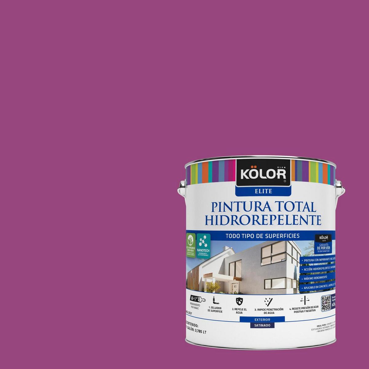KOLOR - Pintura Hidrorepelente 1 galón(es) Satinado Fucsia Salem