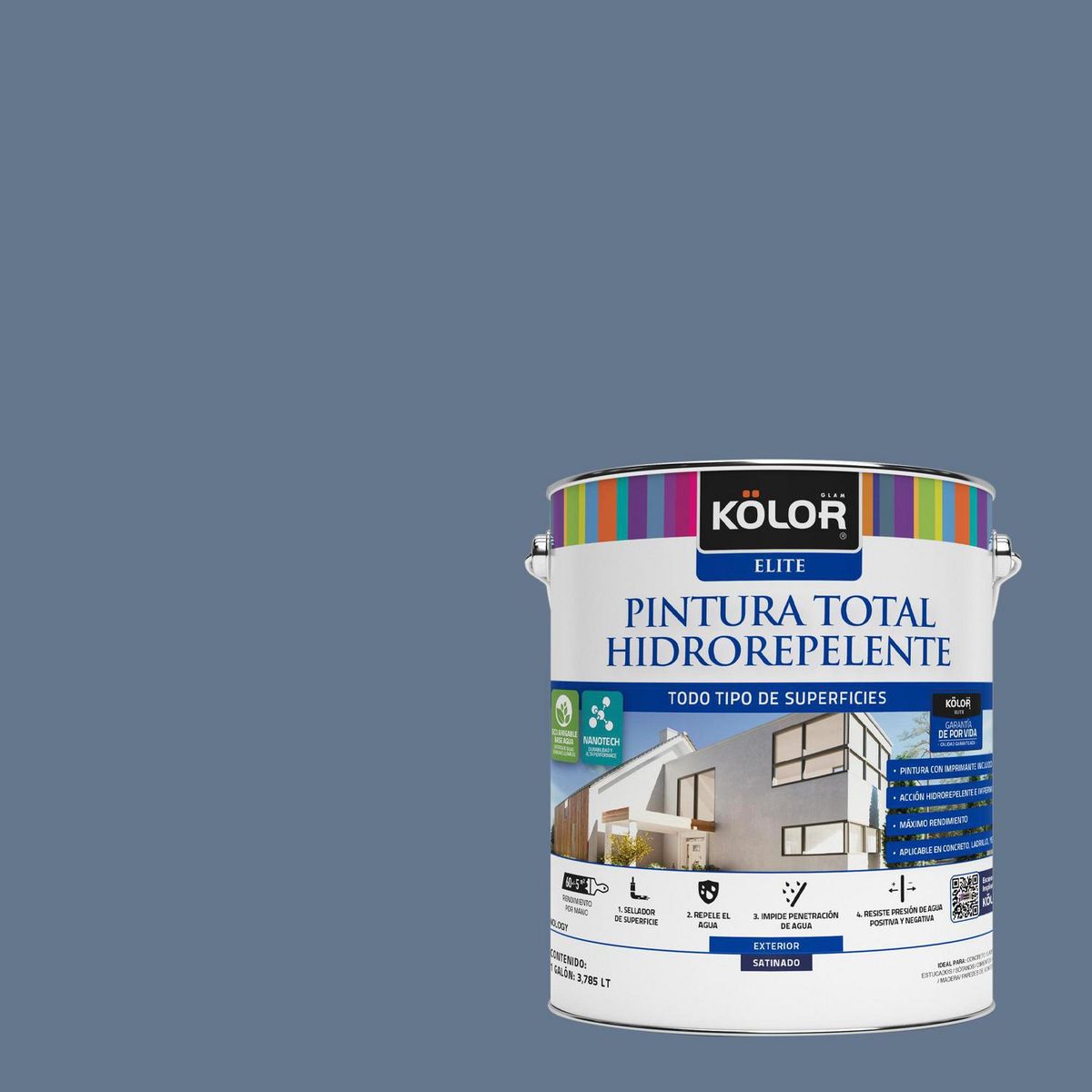 KOLOR - Pintura Hidrorepelente 1 galón(es) Satinado Gris Sorsogon