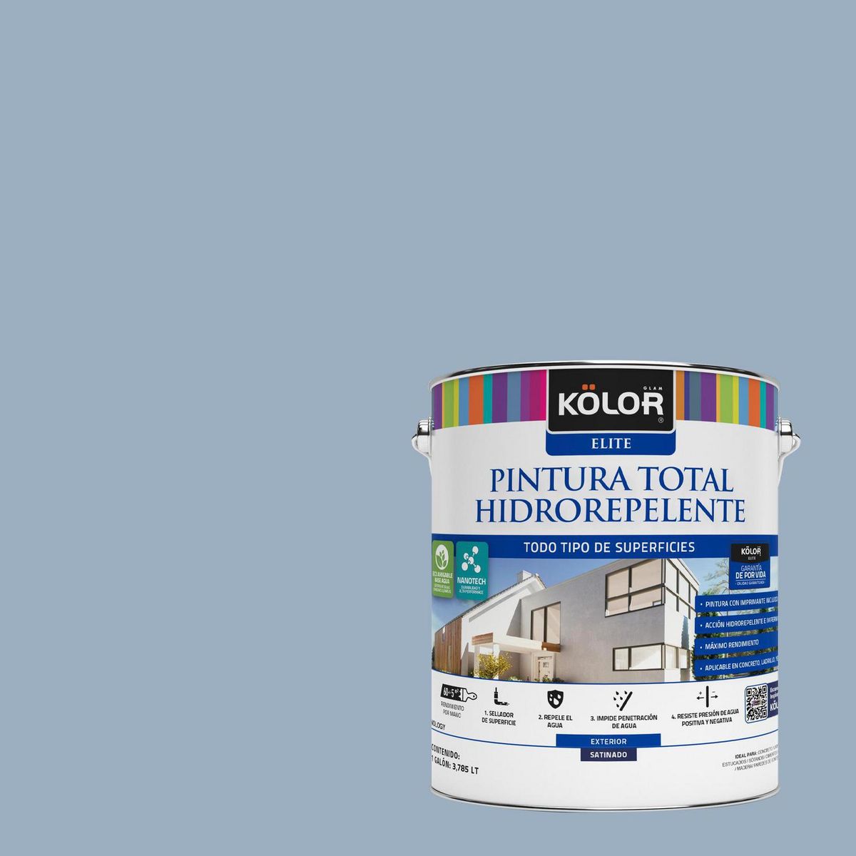 KOLOR - Pintura Hidrorepelente Satinado 1 galón(es) Gris Rampur 