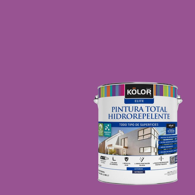 KOLOR - Pintura Hidrorepelente Satinado 1 galón(es) Fucsia Matera