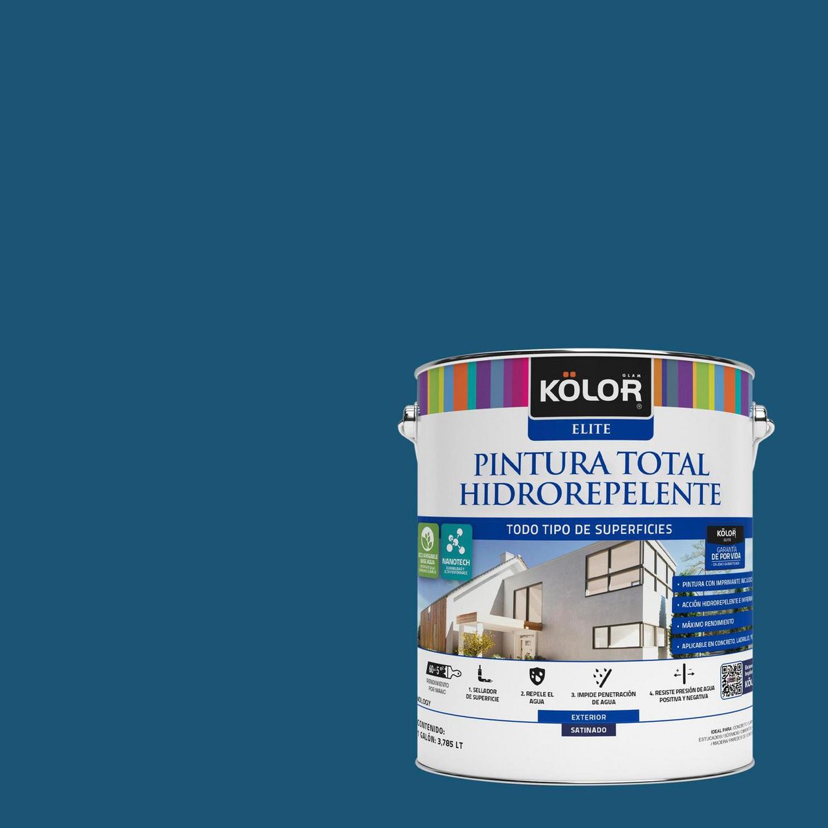 KOLOR - Pintura Hidrorepelente 1 galón(es) Satinado Azul Raipur