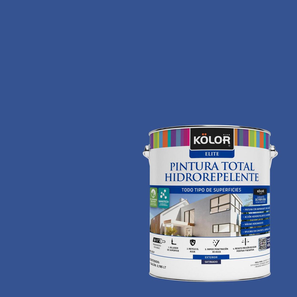 KOLOR - Pintura Hidrorepelente 1 galón(es) Satinado Azul Bursa