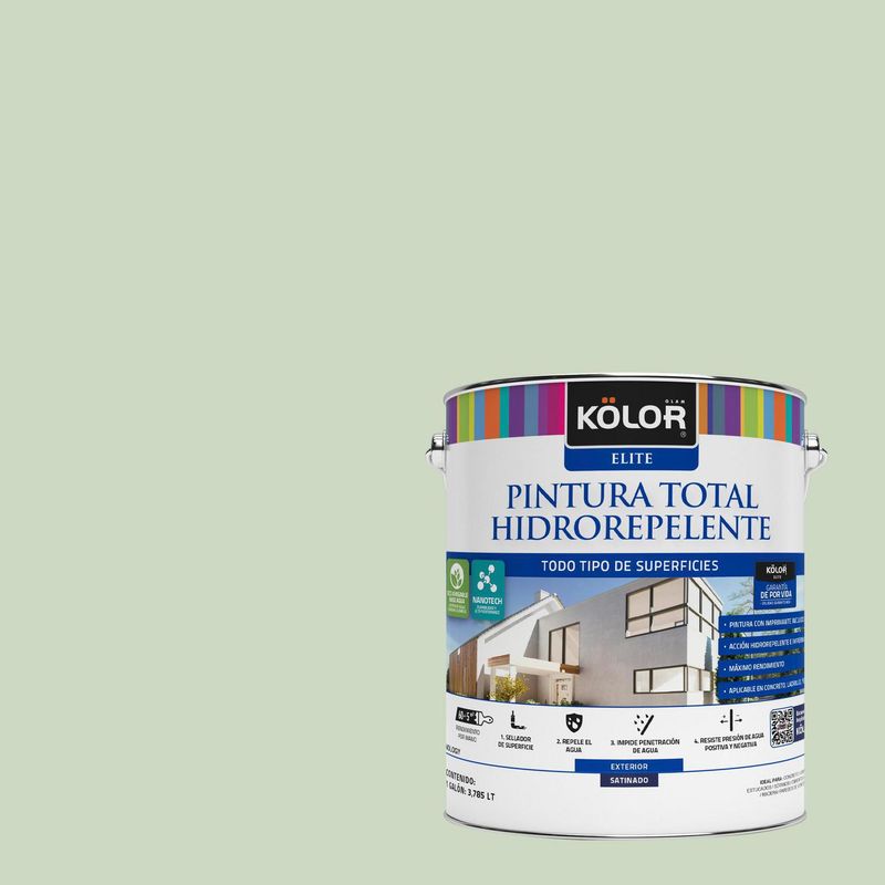 KOLOR - Pintura Hidrorepelente Satinado 1 galón(es) Verde Encamp 