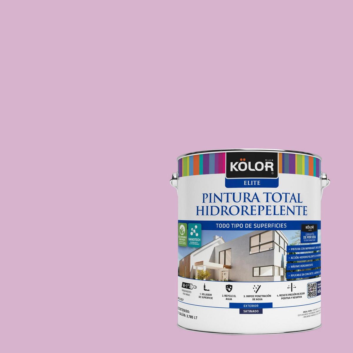 KOLOR - Pintura Hidrorepelente 1 galón(es) Satinado Rosado Lapu Lapu
