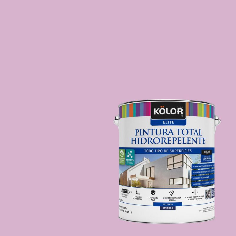 KOLOR - Pintura Hidrorepelente Satinado 1 galón(es) Rosado Lapu Lapu 