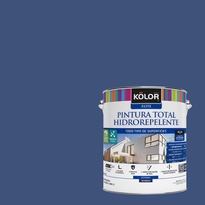 KOLOR - Pintura Hidrorepelente Satinado 1 galón(es) Azul Alicante