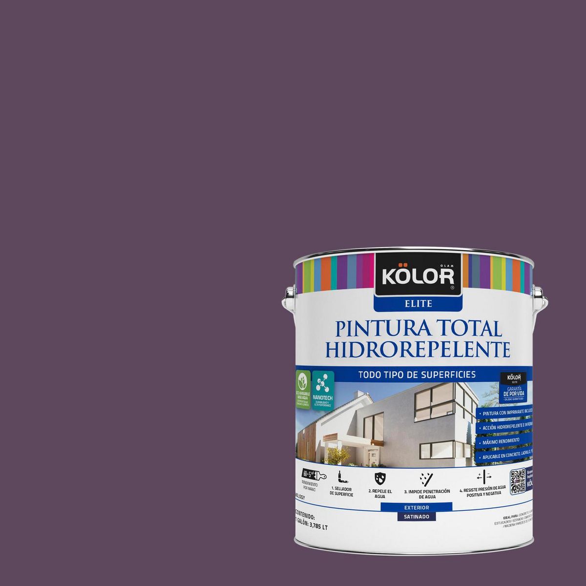 KOLOR - Pintura Hidrorepelente 1 galón(es) Satinado Púrpura Burkina Faso