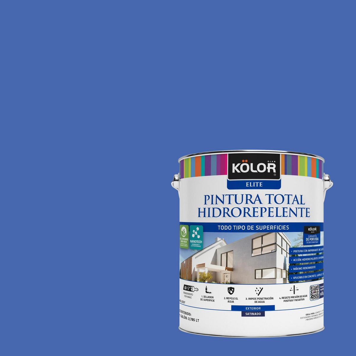 KOLOR - Pintura Hidrorepelente 1 galón(es) Satinado Azul Pali