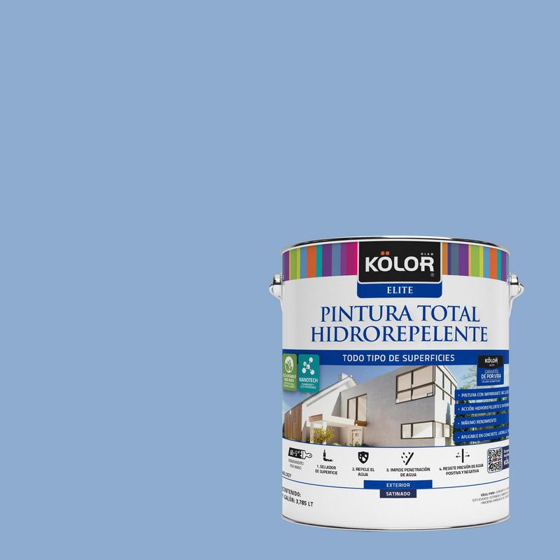 KOLOR - Pintura Hidrorepelente Satinado 1 galón(es) Celeste Chisana 