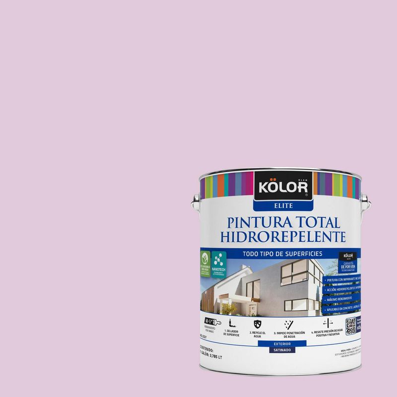 KOLOR - Pintura Hidrorepelente Satinado 1 galón(es) Rosado Tozlina 