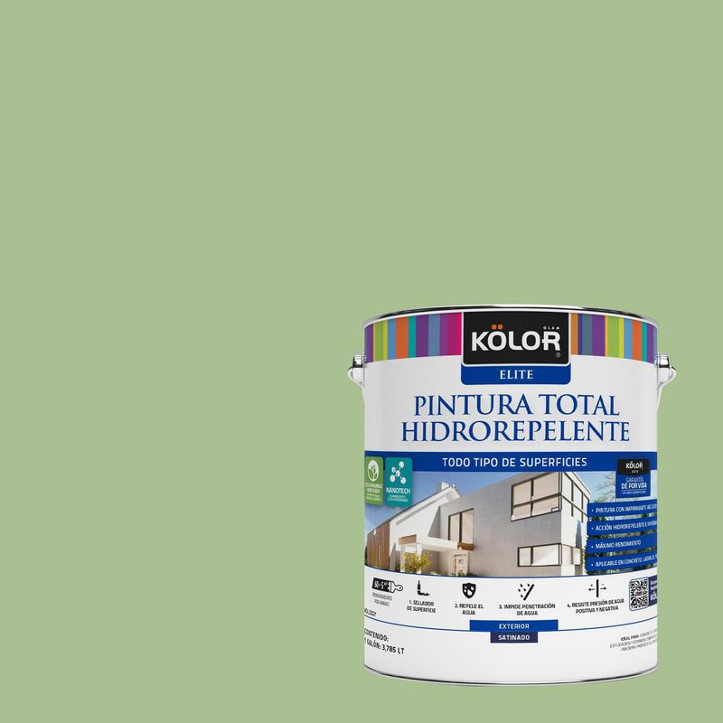 KOLOR - Pintura Hidrorepelente Satinado 1 galón(es) Verde Kakinada