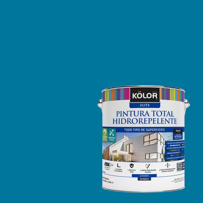 KOLOR - Pintura Hidrorepelente Satinado 1 galón(es) Azul Albany
