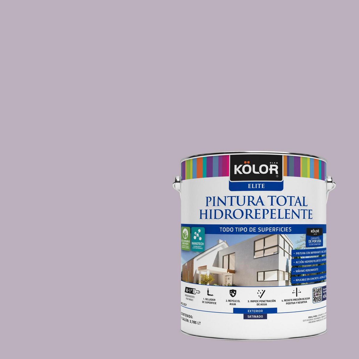KOLOR - Pintura Hidrorepelente 1 galón(es) Satinado Púrpura Yigo