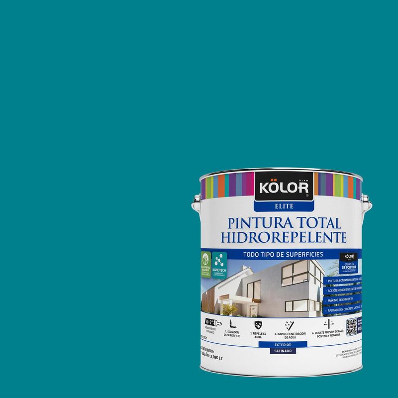 KOLOR - Pintura Hidrorepelente Satinado 1 galón(es) Verde Budapest