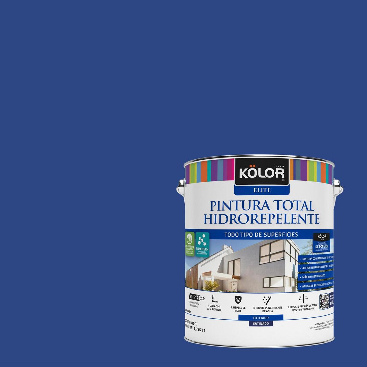 KOLOR - Pintura Hidrorepelente 1 galón(es) Satinado Azul Cuttach