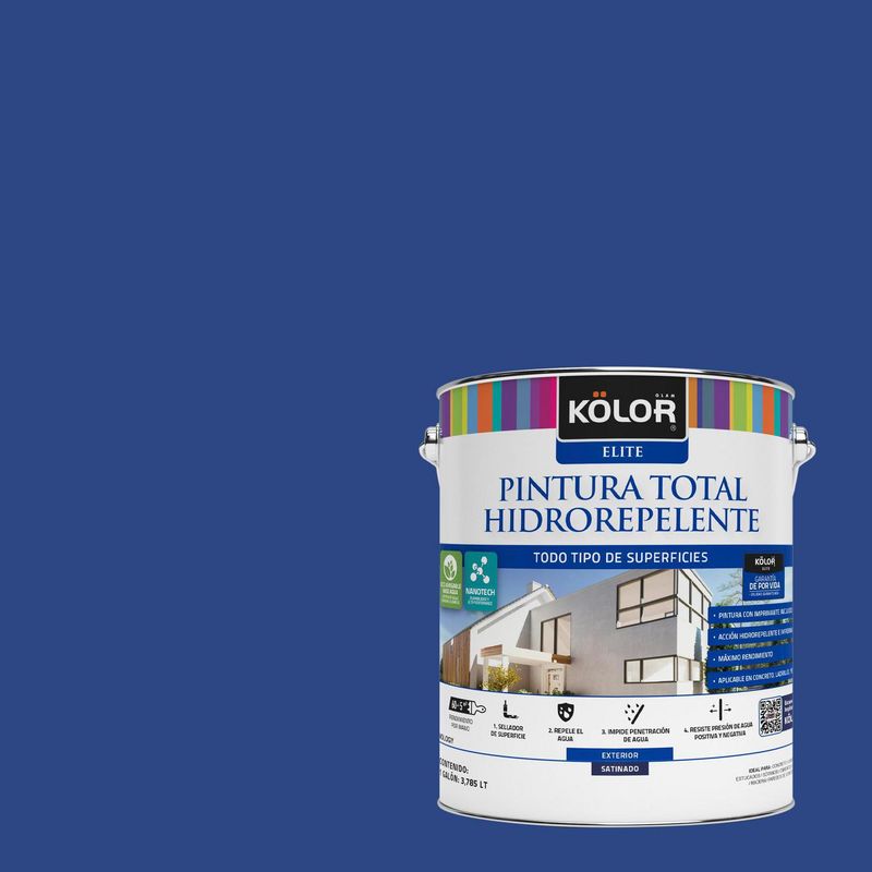 KOLOR - Pintura Hidrorepelente Satinado 1 galón(es) Azul Cuttach