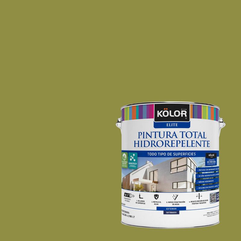 KOLOR - Pintura Hidrorepelente Satinado 1 galón(es) Verde Borgaro 