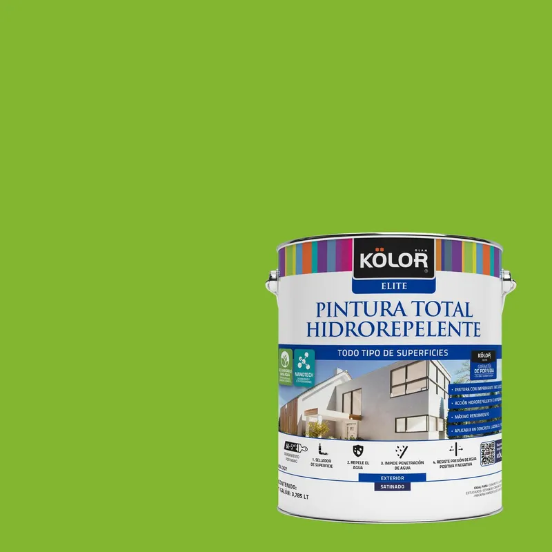 KOLOR - Pintura Hidrorepelente Satinado 1 galón(es) Verde Halifax 